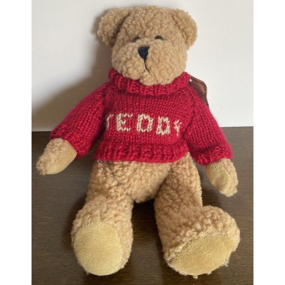 vintage Boyd's Bear Frederico teddy red sweater tan fur with tag jointed plush